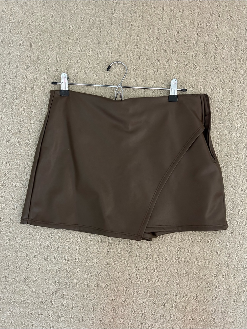 Altar'd State Brown Faux-Leather Skort